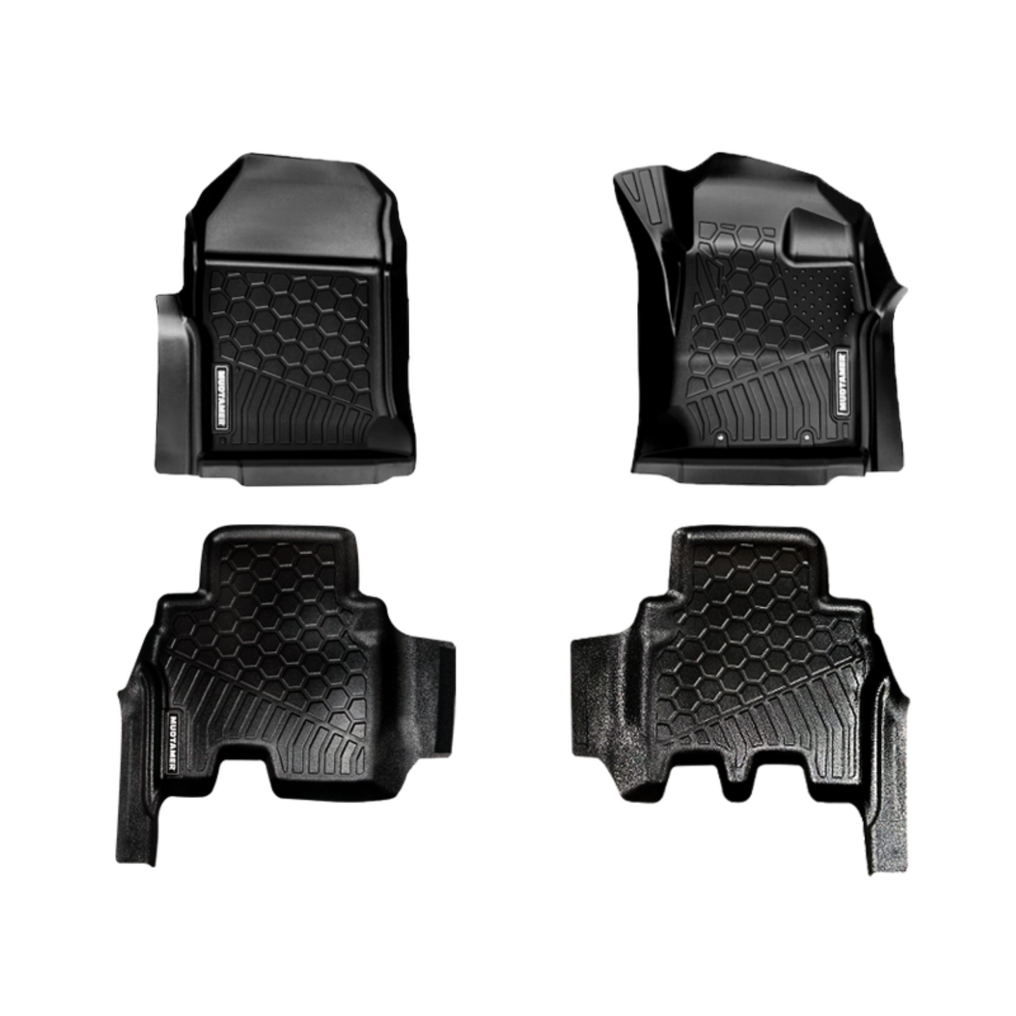 Full set of MUDTAMER floor mats for an Isuzu MUX on a white background