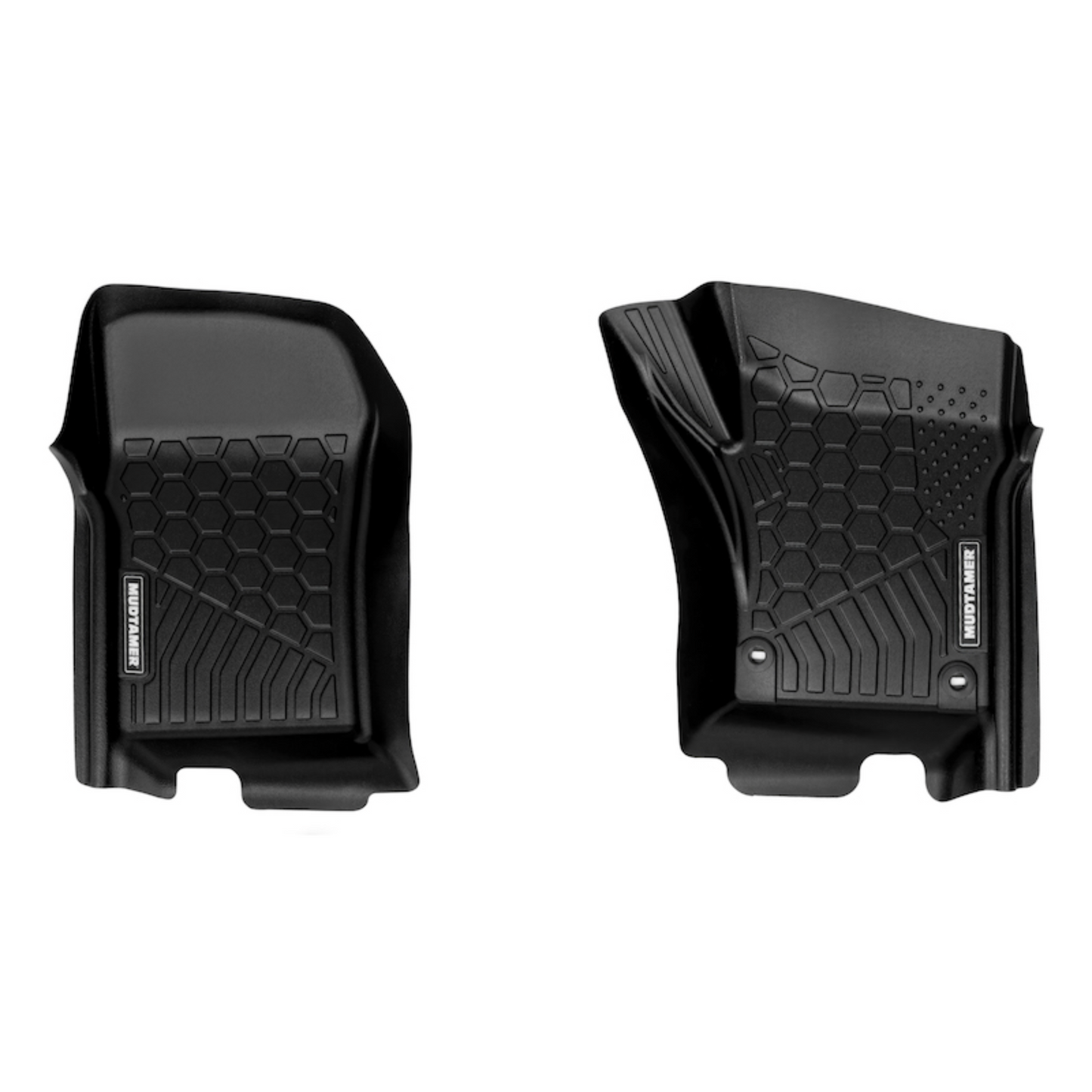 Front set of MUDTAMER floor mats for the Toyota Landcruiser 79 Series Dual Cab Facelift on a white background